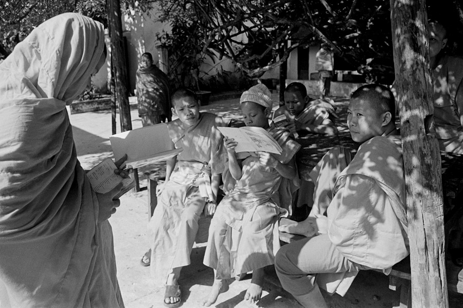 Luang Prabang, Laos 2011: Novices studying English at Wat Sensoukaram.
