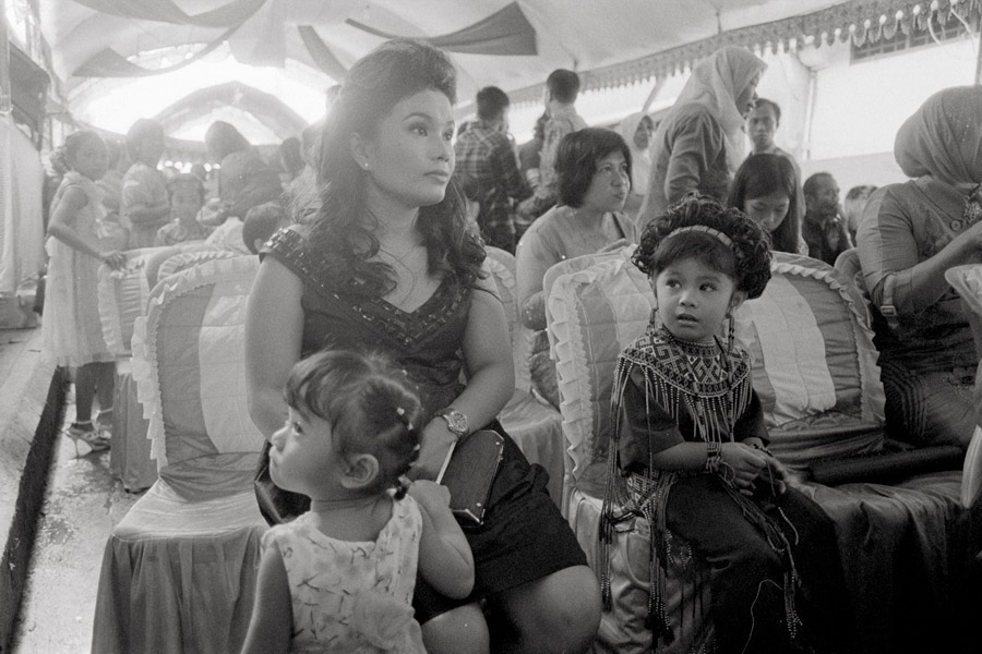 Rantepao, Sulawesi, Indonesia 2010: wedding guests at a Torajan wedding.